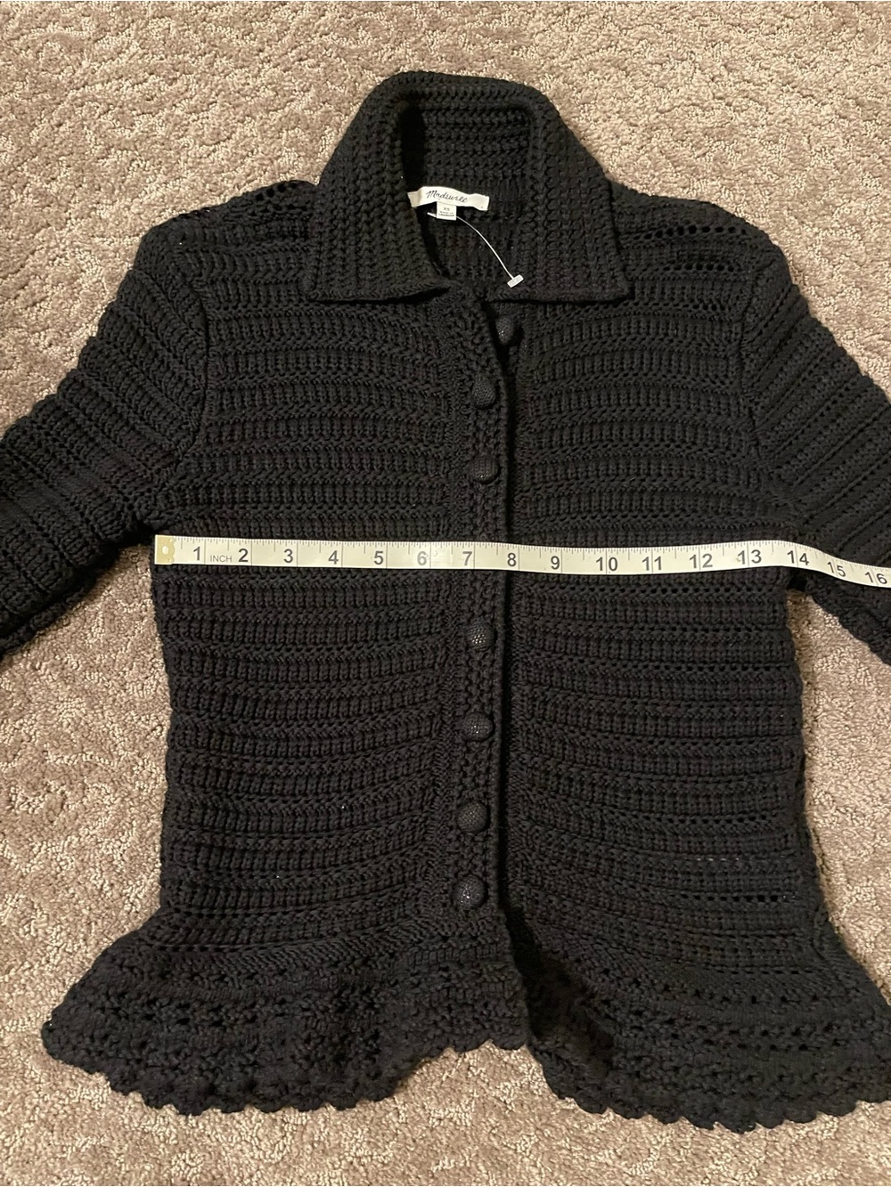 Madewell Black Crochet Button-Up Cardigan - Picture 5 of 9